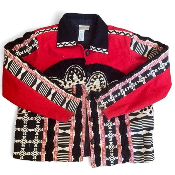 Vintage BOHO vibes Wool blend jacket Coldwater Creek size Medium - Picture 4 of 7